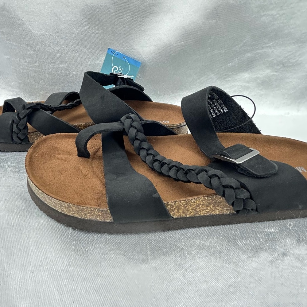 Mountain Sole Black Leather Sandals Woman’s Size 9 - Picture 4 of 6